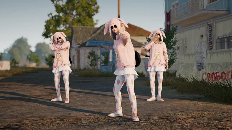 PUBG粉色兔子套装