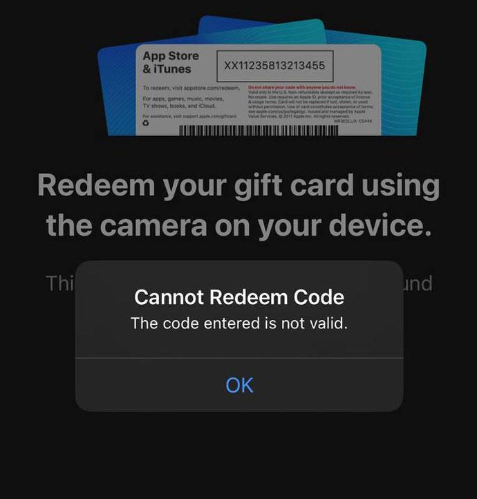 苹果礼品卡兑换时出现错误怎么办？iTunes兑换码无法兑换的原因和解决办法